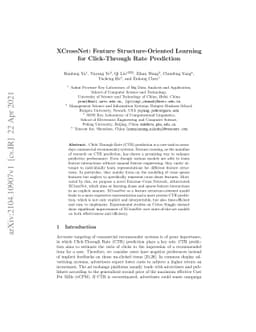 XCrossNet: Feature Structure-Oriented Learning for Click-Through Rate
  Prediction