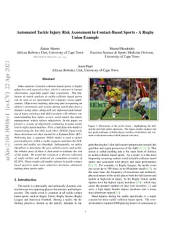 Automated Tackle Injury Risk Assessment in Contact-Based Sports -- A
  Rugby Union Example