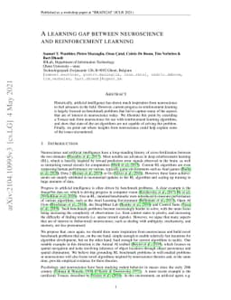 A learning gap between neuroscience and reinforcement learning
