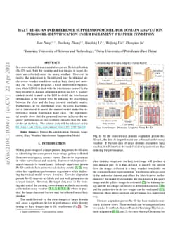 Hazy Re-ID: An Interference Suppression Model For Domain Adaptation
  Person Re-identification Under Inclement Weather Condition