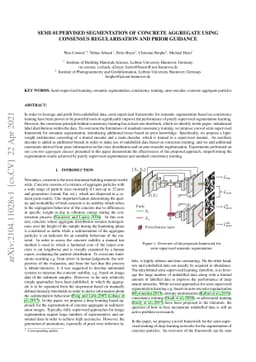 Semi-Supervised Segmentation of Concrete Aggregate Using Consensus
  Regularisation and Prior Guidance
