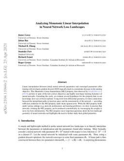 Analyzing Monotonic Linear Interpolation in Neural Network Loss
  Landscapes