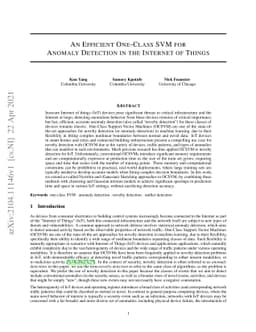 An Efficient One-Class SVM for Anomaly Detection in the Internet of
  Things