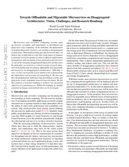 Towards Offloadable and Migratable Microservices on Disaggregated
  Architectures: Vision, Challenges, and Research Roadmap