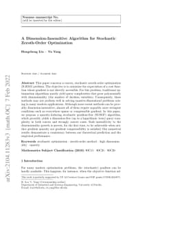 A Dimension-Insensitive Algorithm for Stochastic Zeroth-Order
  Optimization