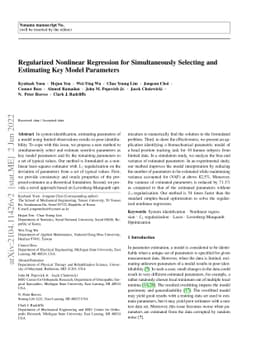 Regularized Nonlinear Regression for Simultaneously Selecting and
  Estimating Key Model Parameters