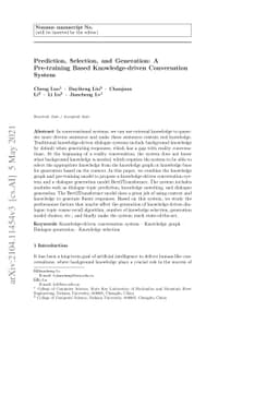 Prediction, Selection, and Generation: Exploration of Knowledge-Driven
  Conversation System