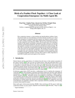 Birds of a Feather Flock Together: A Close Look at Cooperation Emergence
  via Multi-Agent RL