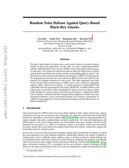 Random Noise Defense Against Query-Based Black-Box Attacks