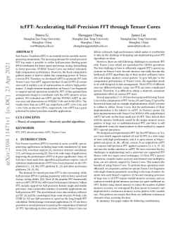 tcFFT: Accelerating Half-Precision FFT through Tensor Cores