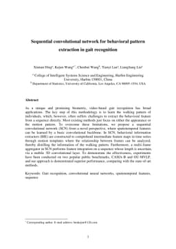 Sequential convolutional network for behavioral pattern extraction in
  gait recognition