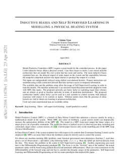 Inductive biases and Self Supervised Learning in modelling a physical
  heating system
