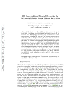 3D Convolutional Neural Networks for Ultrasound-Based Silent Speech
  Interfaces