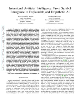 Intensional Artificial Intelligence: From Symbol Emergence to
  Explainable and Empathetic AI