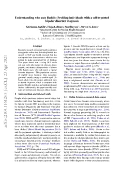 Understanding who uses Reddit: Profiling individuals with a
  self-reported bipolar disorder diagnosis