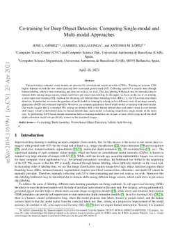 Co-training for Deep Object Detection: Comparing Single-modal and
  Multi-modal Approaches