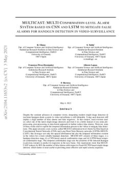 MULTICAST: MULTI Confirmation-level Alarm SysTem based on CNN and LSTM
  to mitigate false alarms for handgun detection in video-surveillance