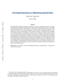 Correlated Dynamics in Marketing Sensitivities