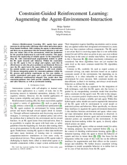 Constraint-Guided Reinforcement Learning: Augmenting the
  Agent-Environment-Interaction