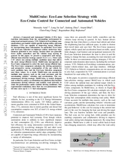 MultiCruise: Eco-Lane Selection Strategy with Eco-Cruise Control for
  Connected and Automated Vehicles