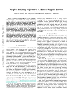 Adaptive Sampling: Algorithmic vs. Human Waypoint Selection