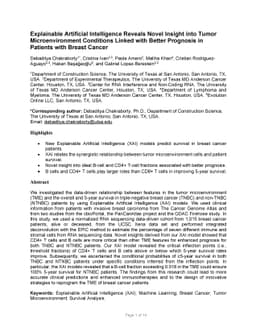 Explainable Artificial Intelligence Reveals Novel Insight into Tumor
  Microenvironment Conditions Linked with Better Prognosis in Patients with
  Breast Cancer
