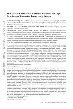 Multi-Cycle-Consistent Adversarial Networks for Edge Denoising of
  Computed Tomography Images