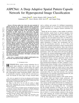 ASPCNet: A Deep Adaptive Spatial Pattern Capsule Network for
  Hyperspectral Image Classification
