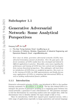 Generative Adversarial Network: Some Analytical Perspectives