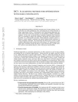 DC3: A learning method for optimization with hard constraints