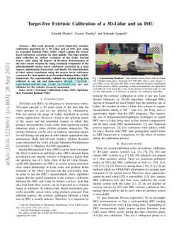 Target-free Extrinsic Calibration of a 3D-Lidar and an IMU