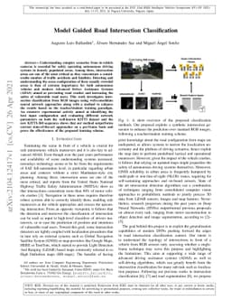 Model Guided Road Intersection Classification