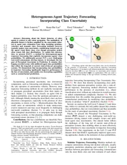 Heterogeneous-Agent Trajectory Forecasting Incorporating Class
  Uncertainty