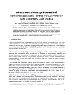What Makes a Message Persuasive? Identifying Adaptations Towards
  Persuasiveness in Nine Exploratory Case Studies