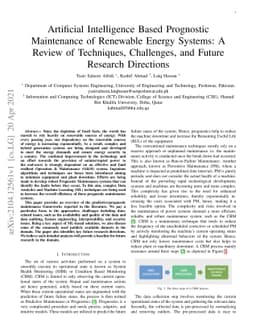 Artificial Intelligence Based Prognostic Maintenance of Renewable Energy
  Systems: A Review of Techniques, Challenges, and Future Research Directions
