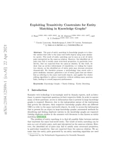 Exploiting Transitivity Constraints for Entity Matching in Knowledge
  Graphs