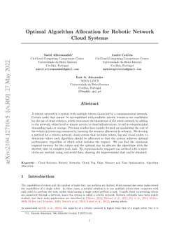 Optimal Algorithm Allocation for Robotic Network Cloud Systems