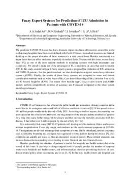 Fuzzy Expert Systems for Prediction of ICU Admission in Patients with
  COVID-19