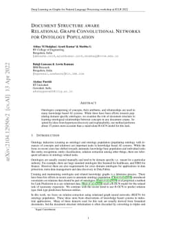 Document Structure aware Relational Graph Convolutional Networks for
  Ontology Population