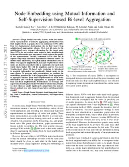 Node Embedding using Mutual Information and Self-Supervision based
  Bi-level Aggregation