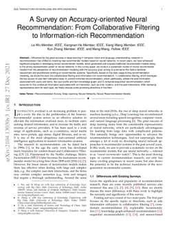 A Survey on Accuracy-oriented Neural Recommendation: From Collaborative
  Filtering to Information-rich Recommendation