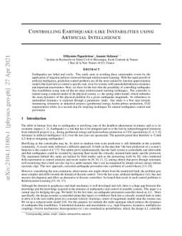 Controlling earthquake-like instabilities using artificial intelligence