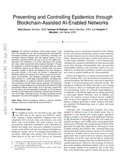 Preventing and Controlling Epidemics through Blockchain-Assisted
  AI-Enabled Networks