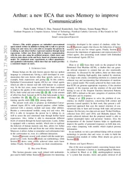 Arthur: a new ECA that uses Memory to improve Communication