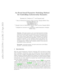An Event-based Parameter Switching Method for Controlling Cybersecurity
  Dynamics