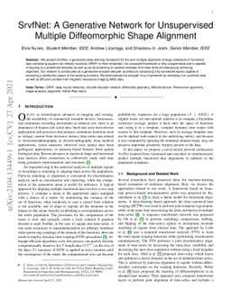 SrvfNet: A Generative Network for Unsupervised Multiple Diffeomorphic
  Shape Alignment