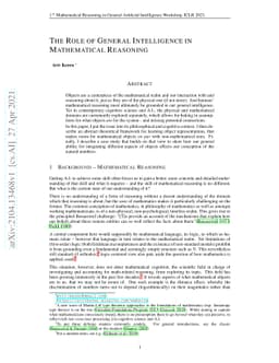 The Role of General Intelligence in Mathematical Reasoning