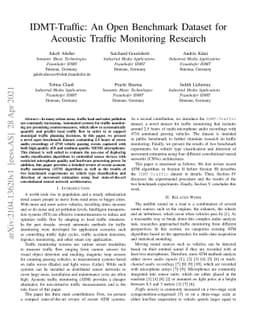 IDMT-Traffic: An Open Benchmark Dataset for Acoustic Traffic Monitoring
  Research