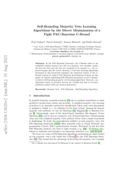 Self-Bounding Majority Vote Learning Algorithms by the Direct
  Minimization of a Tight PAC-Bayesian C-Bound