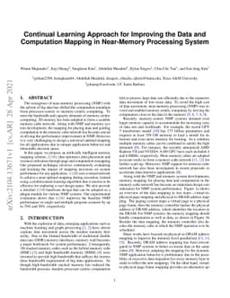 Continual Learning Approach for Improving the Data and Computation
  Mapping in Near-Memory Processing System